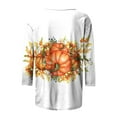 thumbnail image 5 of WXLWZYWL Halloween Shirts for Women 3/4 Sleeve Round Neck Tunic Tops Funny Ghost Pumpkin Print Pullover Blouse Cotton Fall Tshirt, 5 of 5