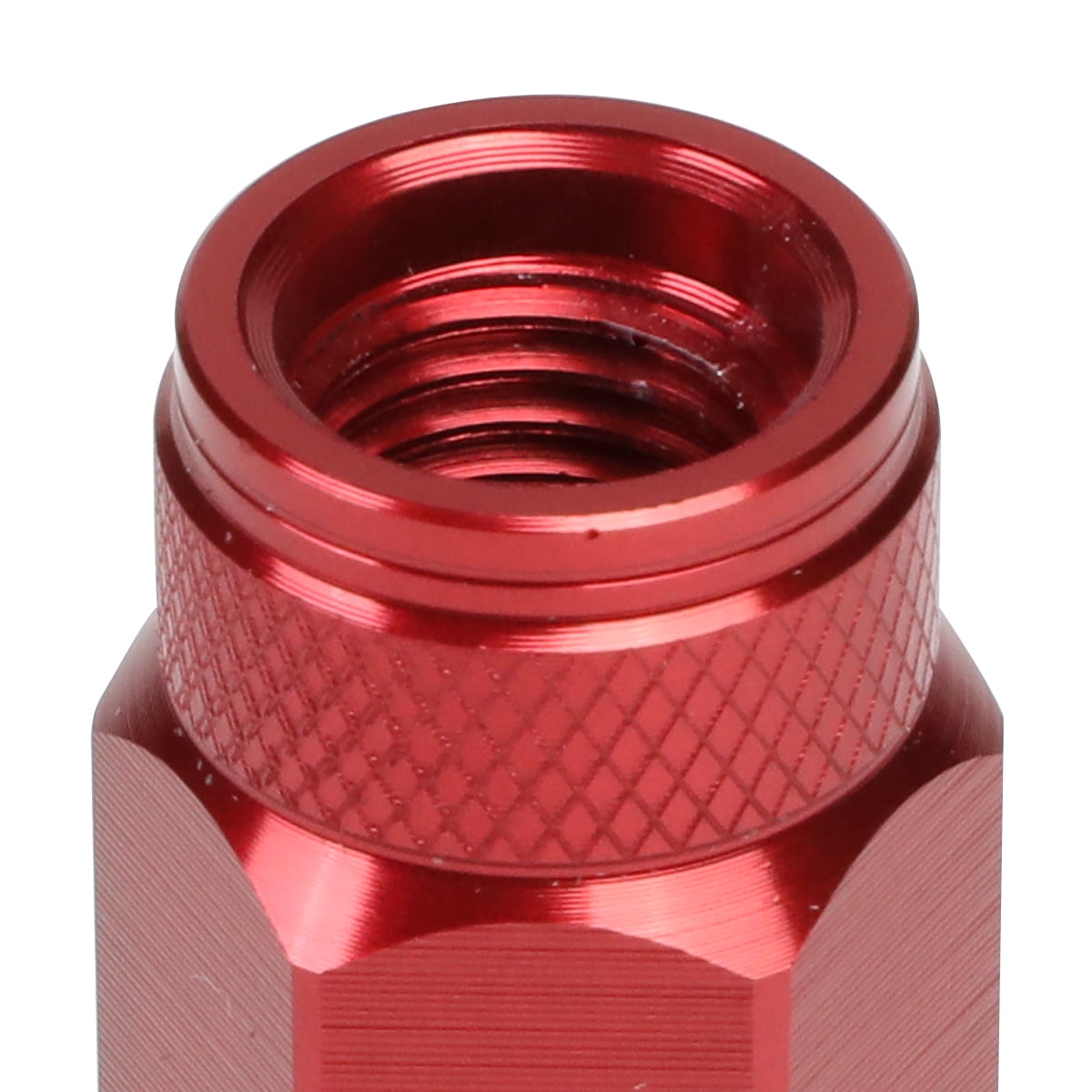 J2 Engineering LN-T7-026-15-RD J2 Engineering 7075 -T6 Forged Aluminum M12 x 1.5 20 Pcs 70mm Open End Lug Nut Set w/ Adapter ( Red )