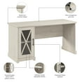 thumbnail image 3 of Bush Lennox Engineered Wood Desk with Storage Cabinet in Linen White Oak, 3 of 7
