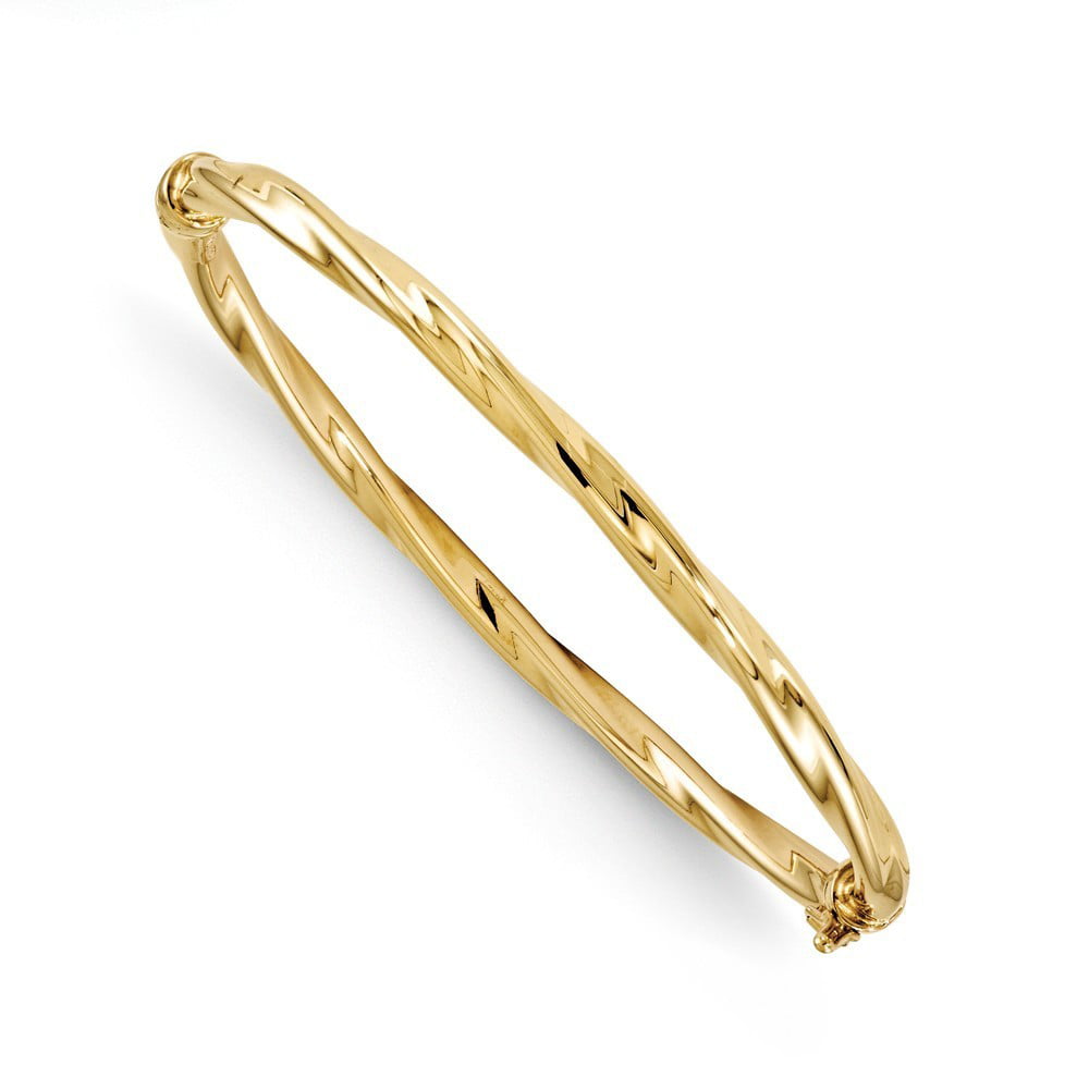 JewelryWeb - 10k Yellow Gold Bangle Bracelet - 4.8 Grams - 7 Inch ...