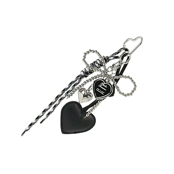 RUISINERY Bowknot and Heart Charm Keychain for Bags and Accessories Stylish Backpack Pendant Fashionable Braided Lanyard Keyring