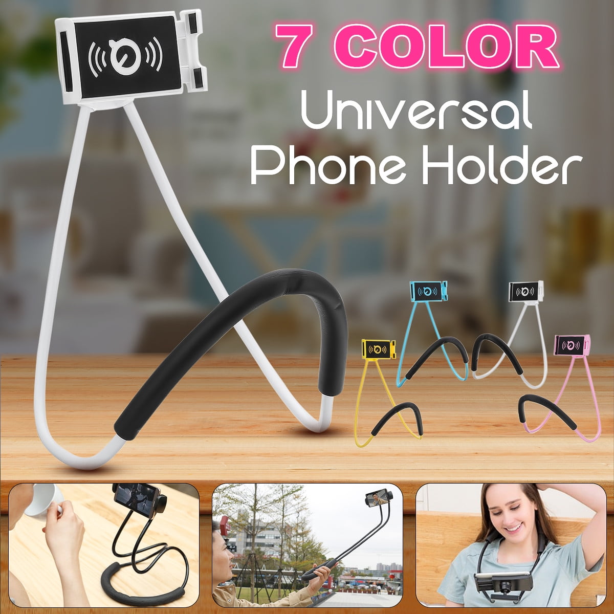 360° Rotation Flexible Long Arms Support phone holder Neck Snakelike
