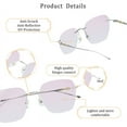 thumbnail image 2 of LifeArt Pure Titanium Frame Glasses/Blue Light Blocking Reading Glasses, Reduce Eyestrain, Stylish for Men and Women(Silver,+0.50 Magnification), 2 of 5