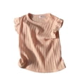 thumbnail image 3 of Loopsun Kids Girls Summer Tops Solid Round Neck Blouses for Girls Daily Wear, 3 of 5