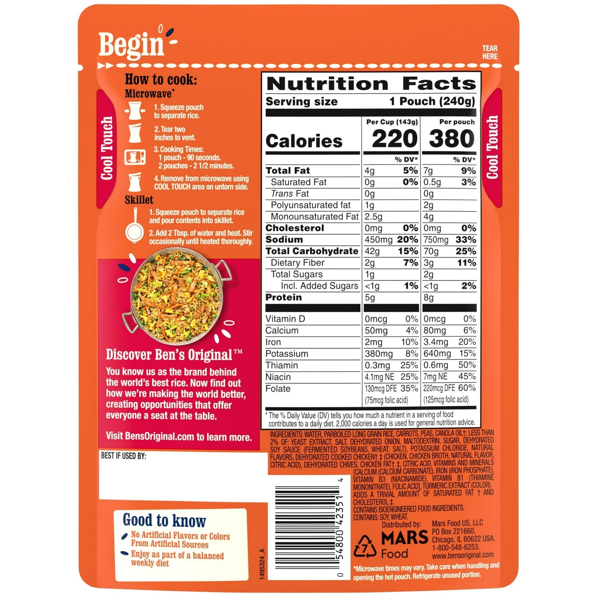 Ben's Original Ready Rice Fried Rice 8.5 oz pouch (Pack of 6)