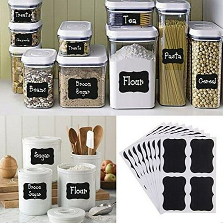 40Pcs Chalkboard Labels Stickers Set, Waterproof Jar Labels, Peel and Stick for Mason Jars Glass Bottles, Pantries, Pantry and Storage Stickers for ...