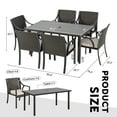thumbnail image 6 of HAPPATIO 7-Piece Wicker Rattan Outdoor Dining Set with Washable Beige Cushions, 6 of 9