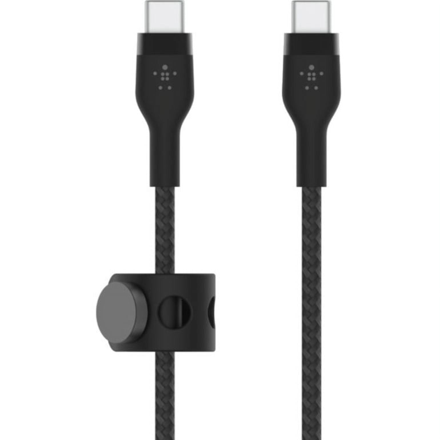 Belkin BoostCharge Pro Flex Braided USB-C to USB-C Charger Cable (2M/6.6ft), USB-IF Fast Charging Cable for iPhone 16 Series, Macbook Pro, iPad Pro, Galaxy S25, S24, Nintendo Switch 2 & More - Black