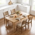thumbnail image 4 of Guyou Farmhouse Dining Chairs Set of 2, Mid-Century Modern Solid Wood Dining Side Chairs, Sherpa Upholstered Kitchen Chairs with Ladder Back for Dining Room Living Room Restaurant, Brown Frame, 4 of 8