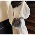 thumbnail image 3 of Sdmnsg-T Vintage Denim Bucket Crossbody Bag, Drawstring Bow Small Shoulder Purse, Adjustable Strap Casual Sling Handbag for Daily Outing Travel, 3 of 5