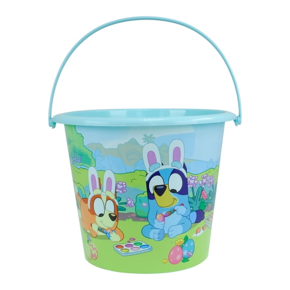 Bluey Jumbo Blue Plastic Easter Pail Featuring Favorite Characters, by Ruz