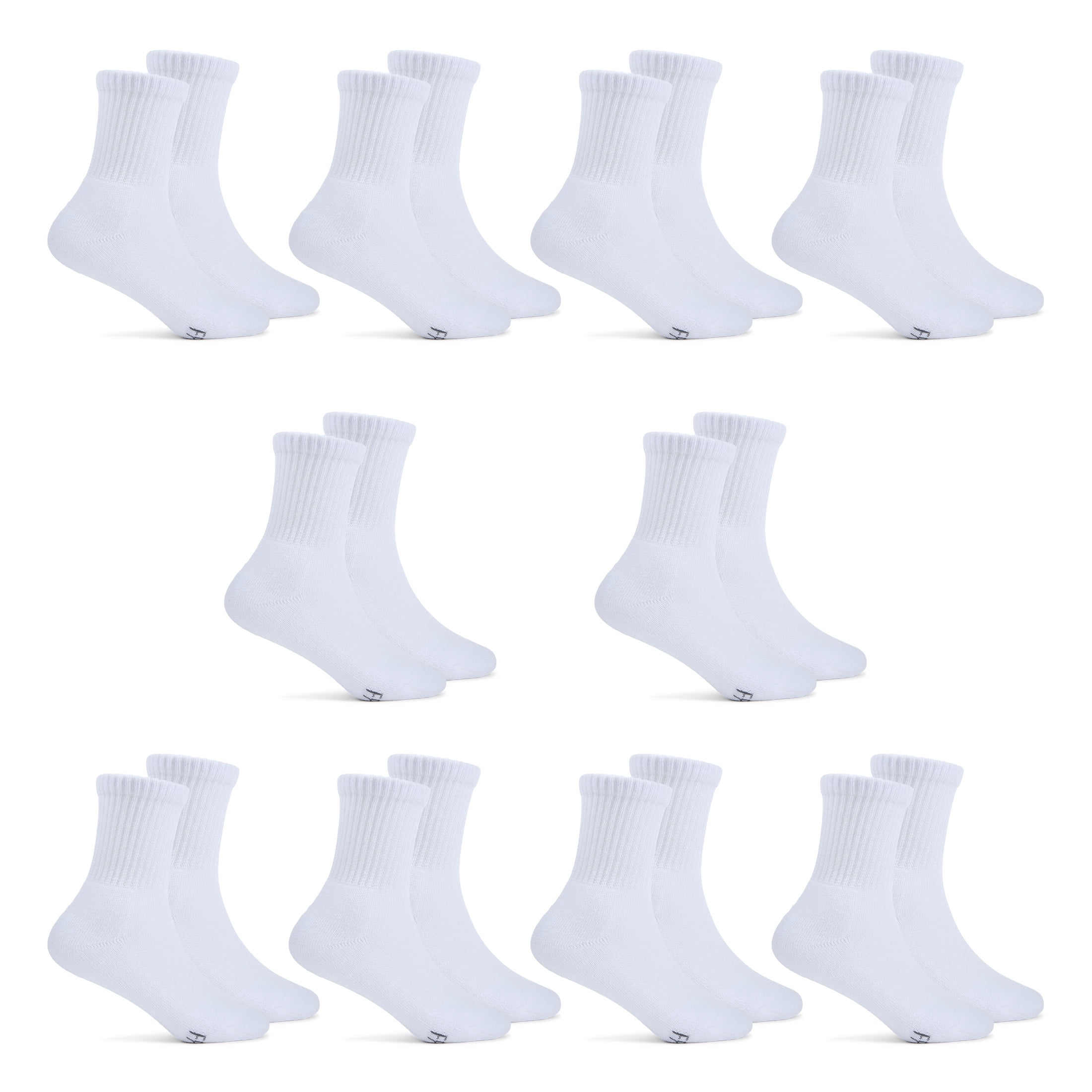 Fruit of the Loom All Day Comfort Girls Crew Socks, Sizes 6-10, 10-Pack