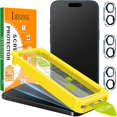 thumbnail image 1 of wonima44 [Auto-Dust Removal] 3 Pack Matte Screen Protector for iPhone 17 [Military Grade] Accessories, Case Friendly Film, 3 Tempered Glass Camera Lens Protector, Anti-Glare, Smooth as Silk, 1 of 1
