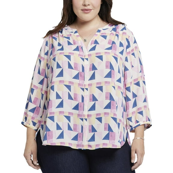 NYDJ womens  Plus Pintuck Blouse, 1X