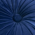 thumbnail image 4 of HIG Set of 2 Pumpkin Pleated Round Throw Pillows, Soft Velvet, Navy, 14.5" Diameter, 4 of 7
