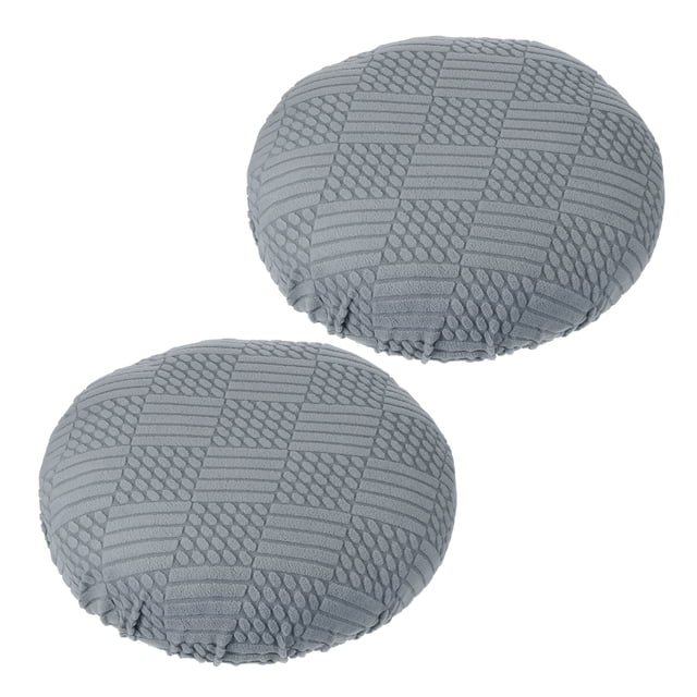 Fundas para taburetes Uxcell redondas, fundas elásticas para taburetes lavables, funda de cojín para taburete, funda elástica para asiento de silla de bar gris oscuro 14"-18"