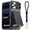 Black, variant on Cyberland Suitable for iPhone 17 16 15 Pro Max Case Wallet+Lanyard Wrist Strap, Built-in Card Holder (3-4 Cards) & Slide Camera Cover & Kickstand Rugged Case