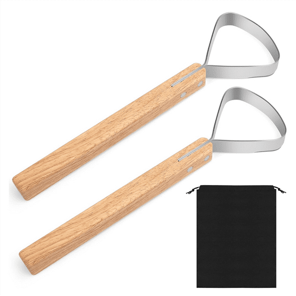 2 Pack Fleshing Knife for Hides with Storage Bag, Leather Making Tools for Supplies Skinning Fur Handling