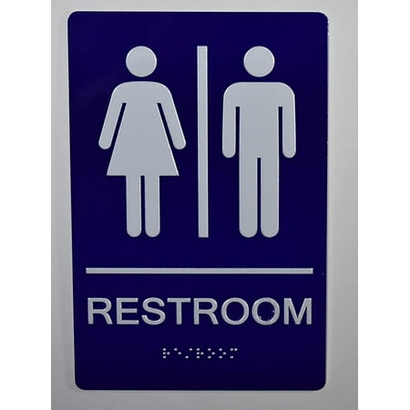 

Unisex Restroom Sign (Aluminium Blue Size 6X9) The Sensation line(ref-2022-4)