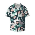 thumbnail image 4 of Uemuo Cute Poodle Dog Pattern Cotton Linen Short Sleeve Shirts,Casual Lightweight Button Down Shirts,Vacation Beach Summer Tops-4X-Large, 4 of 7
