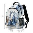 thumbnail image 3 of ALAZA Blue with Horses Backpack Elementary School Bag Bookbag Travel Rucksack, 3 of 7