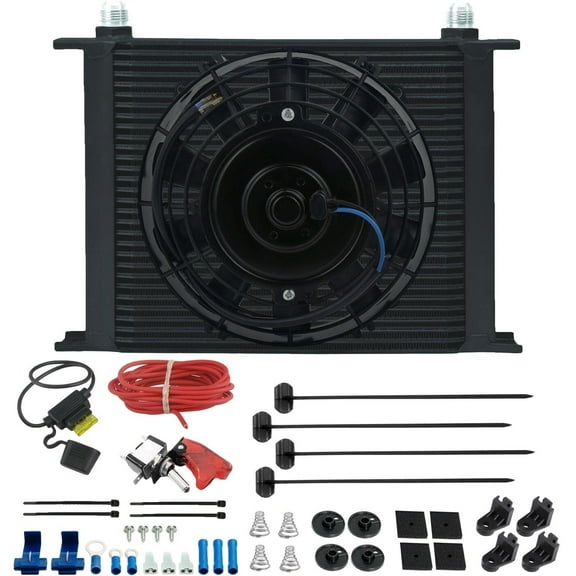 30 Row AN Transmission Oil Cooler Electric Fan 12 Volt Toggle Switch Wiring Kit