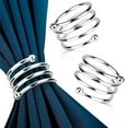 thumbnail image 1 of 8 Pieces Silver Napkin Ring Set - Napkin Rings Bulk Fall Table Decoration Napkin Holder for Table Setting Decorative Napkin Holder - Ring Holder for Wedding Decoration Kitchen Table Decoration, 1 of 5