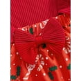 thumbnail image 6 of Suealasg Baby Girls Christmas Clothes Long Sleeve Candy Cane Print Romper Dress Headband 3 6 9 12 18 Months Infant Girls Christmas Outfits, 6 of 7