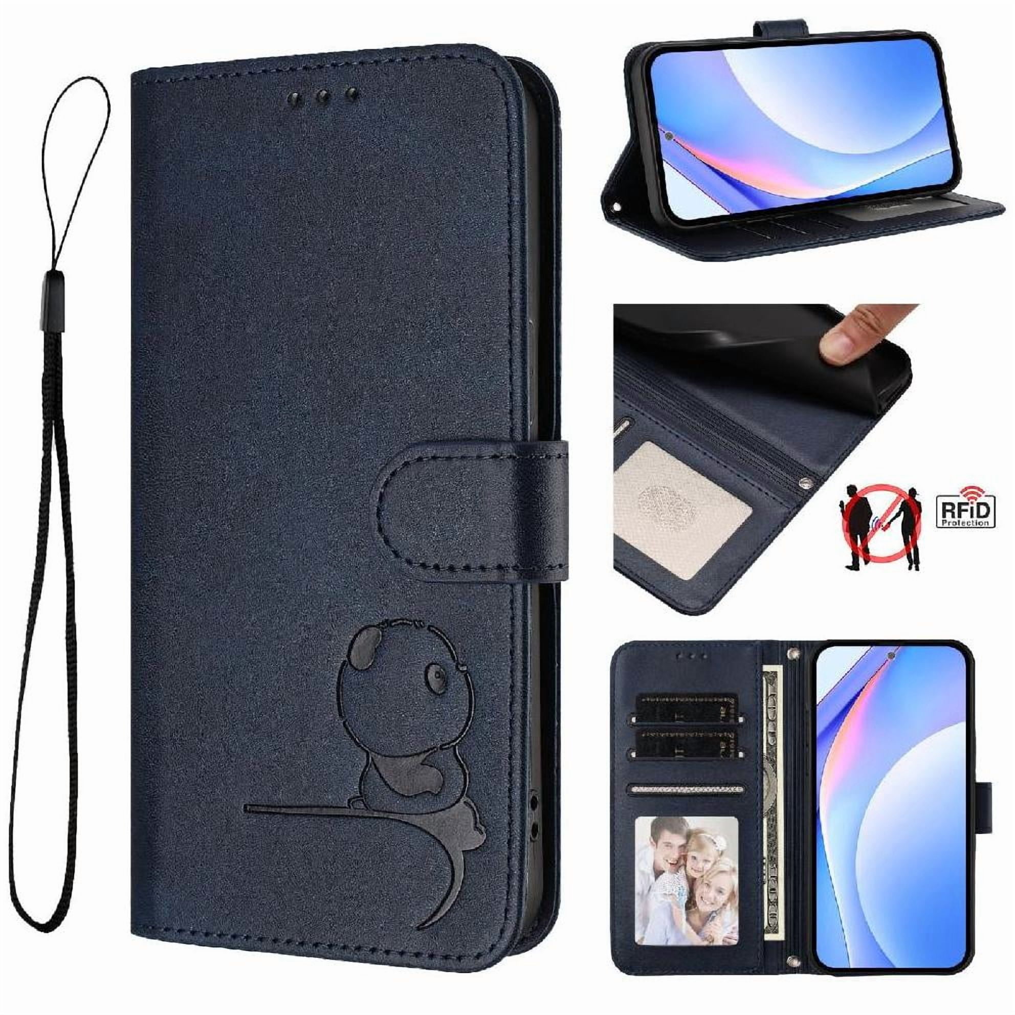 Phone Case for Blu View 5 Pro Rfid Blocking Flip Folio Card Slots Holder Kickstand Pu Leather Magnetic