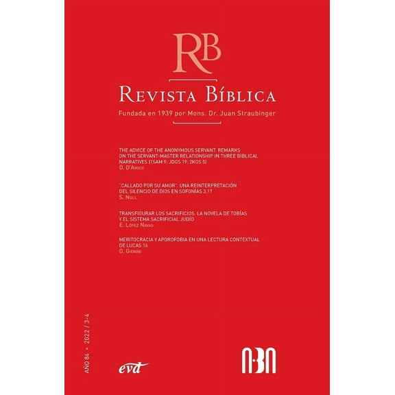 Revista BÃblica 2022/3-4 - Año 84 (Paperback)