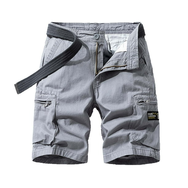 pstuiky Pantalones cortos deportivos para hombre, Pantalones cortos cargo de talla grande para hombre, con múltiples bolsillos, holgados, para playa y verano Pantalones cortos de golf