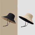 thumbnail image 4 of CoCopeaunts Reversible Bucket Hat for Women Summer Wide Brim Sun Shade Outdoor Casual Solid Men Fisherman Hat with Chin Strap, 4 of 8