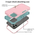 thumbnail image 3 of Apple iPhone 13 Pro Max Case with Screen Protector , for iPhone Series Rugged Rubber Durable 3 in 1 Cover , Phone Case for Girl Men Women Cute (Pink+Teal), 3 of 7