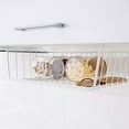 thumbnail image 5 of 1Pack Under Shelf Storage Basket, Metal Wire Hanging Under Cabinet Organizer, Slide On Shelf Rack for Kitchen Pantry Bathroom Desk Cupboard, No Drill Space Saving Organizer (White), 5 of 9
