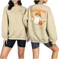 thumbnail image 2 of Sokhug Long Sleeve Halloween Sweatshirt Print Pullover Tops for Women Casual Round Neck Halloween Graphic Front Back Print Sweatshirt Fall Winter Holiday Casual Wear, 2 of 6