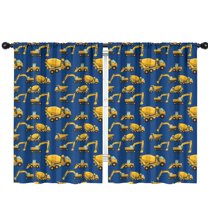 Blackout Kids Curtains,Cartoon Construction Vehicles Mixers Blue Pattern Childrens Insulated Curtains Set Of 2,Bedroom Essentials,Toddler Room Decor 42"x63"
