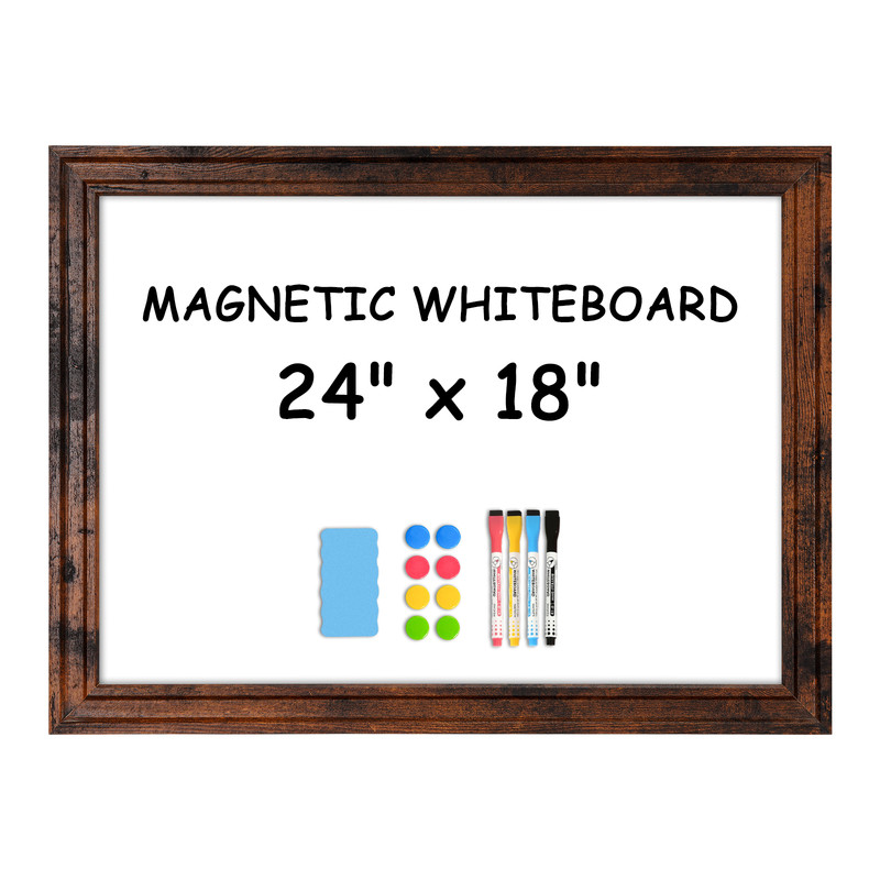 Dollar Boss 24x18 Inch Magnetic Whiteboard With Wood Frame photo 2