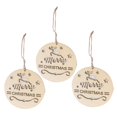 thumbnail image 1 of 3x Adornos Navideños de Arbol Navidad Ornamento Colgante Decoración Rebanadas DIY Artesanía SM SunniMix adornos artesanales de madera, 1 of 8