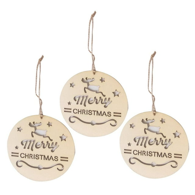 3x Adornos Navideños de Arbol Navidad Ornamento Colgante Decoración Rebanadas DIY Artesanía SM SunniMix adornos artesanales de madera