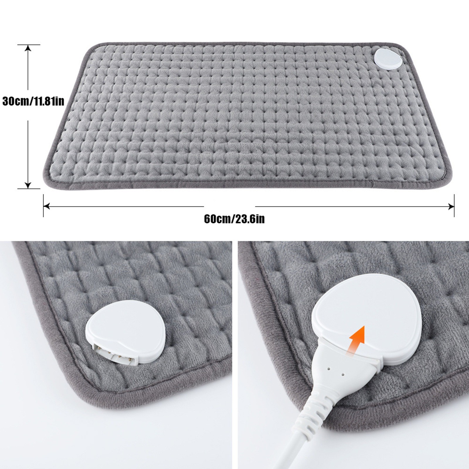 Electric Blanket - Foot, Back & Full-Body Warmer - 3-Speed Timer for Warming - 10-Level Temperature Adjustment Pain Relief Heated Pad Camping & Hiking Heating Thick Bed Blanket,Gray A
