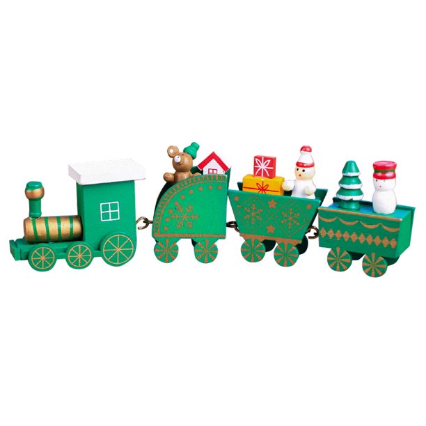 Worallymy pequeños adornos de tren de Navidad fiesta de Navidad de madera decoración de jardín de infantes tren de Navidad juguetes para niños regalo Worallymy JD735806928
