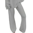 thumbnail image 4 of Cilcicy Women V-Neck Casual Daily Homewear Warm Top And Elastic Waist Pants Two-piece Suit, 4 of 4