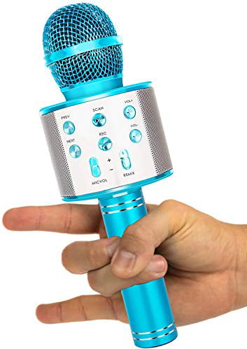 Gifts for Kids 4-in-1 Wireless Bluetooth Microphone for Singing Adults Girls Holiday Birthday Party Home KTV Portable Handheld Mic for iPhone/Android Amolabe Karaoke Microphone Recording Boys
