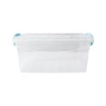 thumbnail image 1 of Contenedor de Plástico Transparente con Tapa y Asa con Cierre Clip, Recipiente Organizador Versátil Multiusos Transparente para Fácil Identificación, Capacidad 3 Litros, 1 of 3