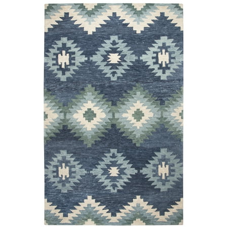 Rizzy Rugs Leone Area Rug LO9997 Blue Pointed Zigzag 5' x 8' Rectangle