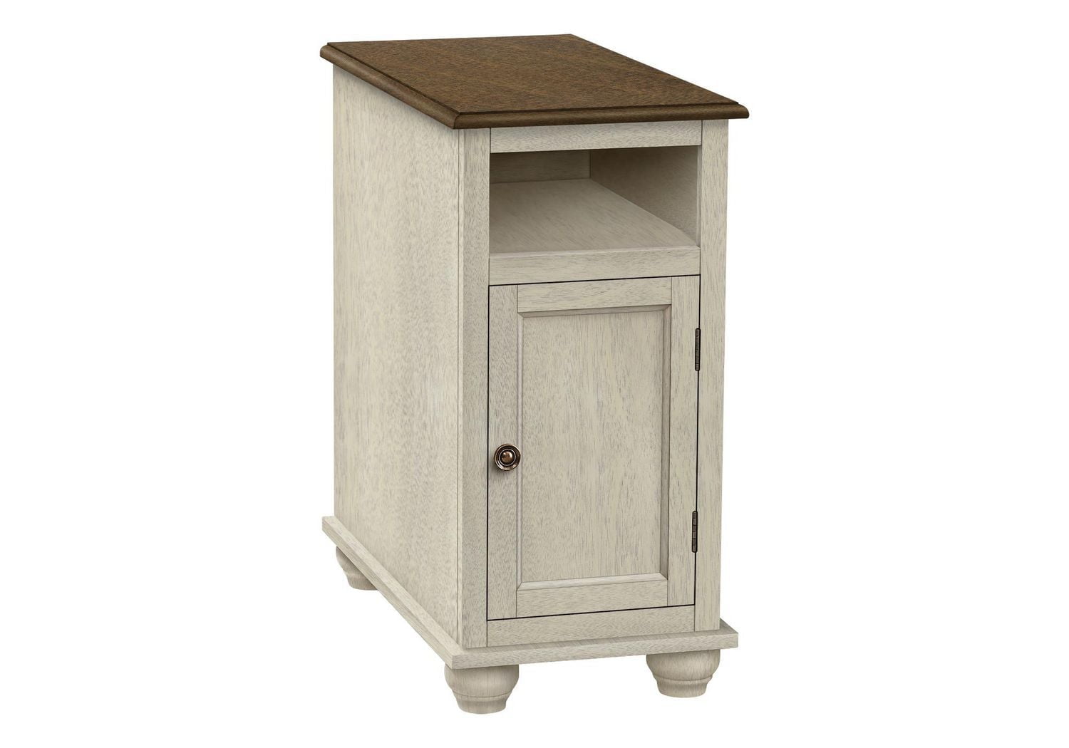 Monarch Specialties Accent Table, End, Side Table, Bedroom, Nightstand, Narrow, Lamp, Storage, Antique White Veneer, Brown Veneer, Traditional