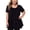 Black, variant on JeashCHAT Women's Plus Size Summer Tops Short Sleeve Shirts Summer Casual Pleated Tunic Tops Blouses