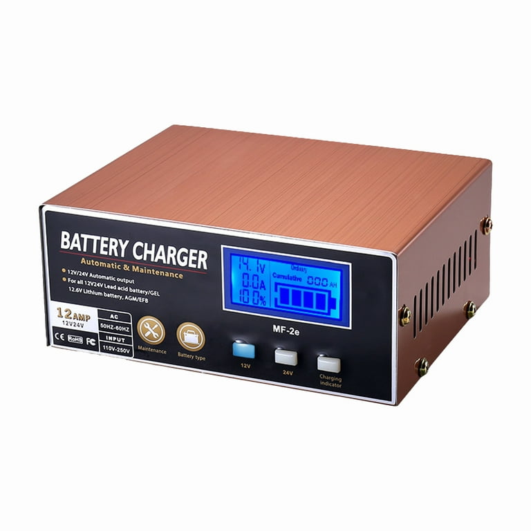 XWQ Storage Battery Charger Digital Display Multiple Protection High  Efficiency 12V 24V Car Battery Charger for Automobile 