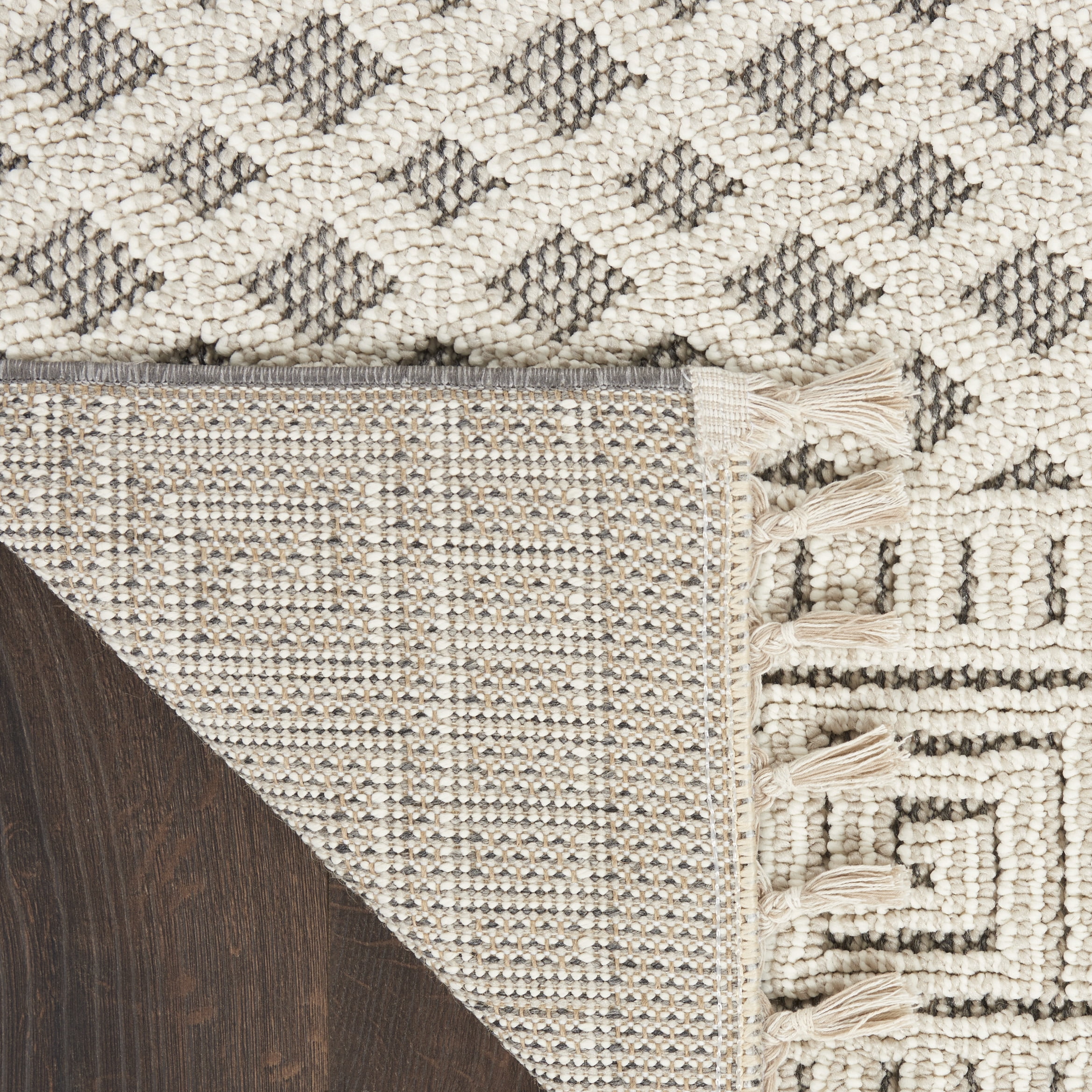 Nourison Paxton Modern & Contemporary Ivory/Grey 4' x 6'2" Area Rug, (4x8)