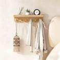 thumbnail image 5 of 6 Hook Wall Mounted Rack - Solid Wood Entryway Organizer for Coats, Hats, Towels, Keys - Rust Free, 40cm, 5 of 5